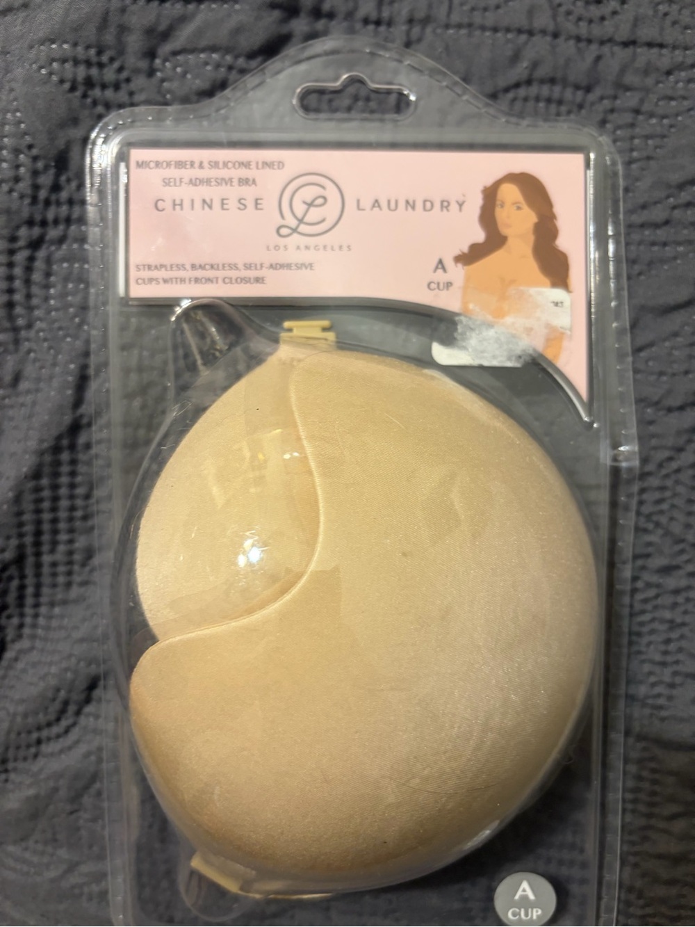 Microfiber and silicone self-adhesive bra